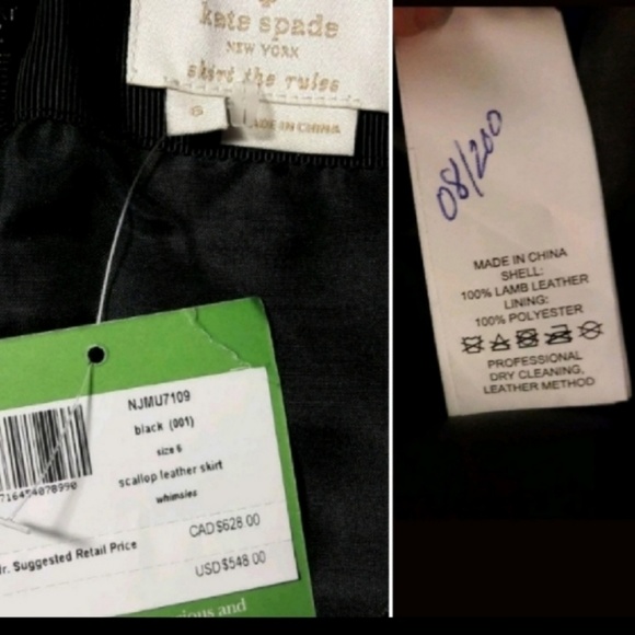 Kate Spade 100% Lamb Leather Skirt - Picture 6 of 7